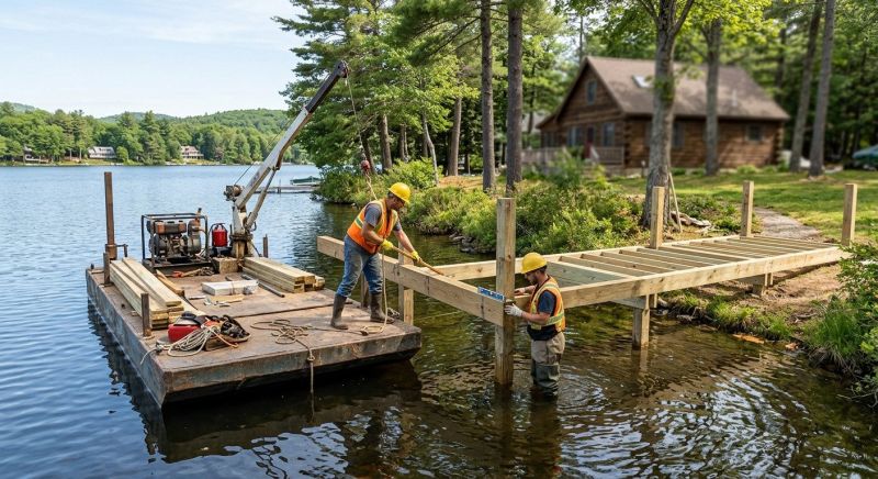 Wood Dock Installation in Kansas City, KS
