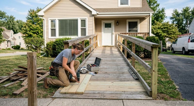 Hardwood Ramp Installation in Kansas City, KS