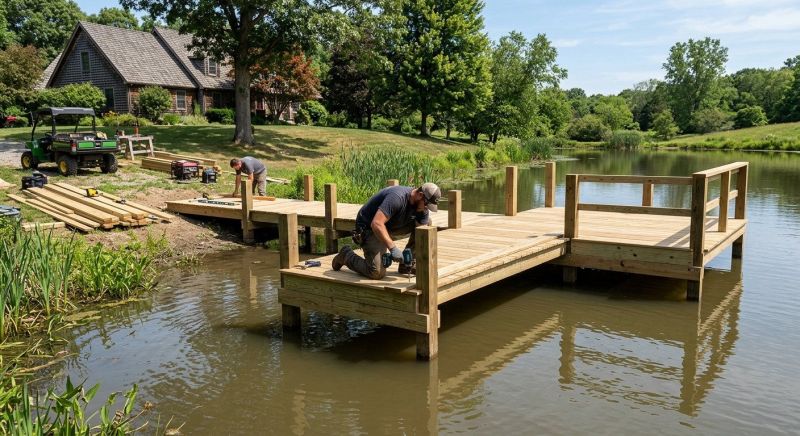 Pond Dock Installation in Olathe, KS